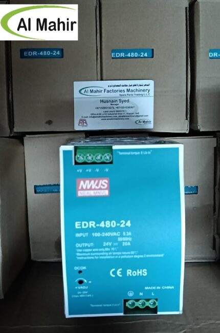 NWJS EDR-480-24 DIN Rail Power Supply - al mahir factories machinery spare parts trading llc