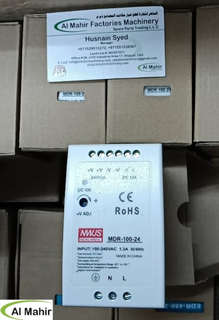 NWJS MDR-100-24 DIN Rail Power Supply - al mahir factories machinery spare parts trading llc